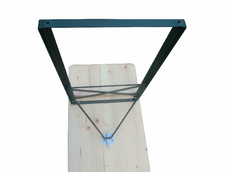 Klapptisch Standard naturlackiert 220 x 50 cm, Gestell grün