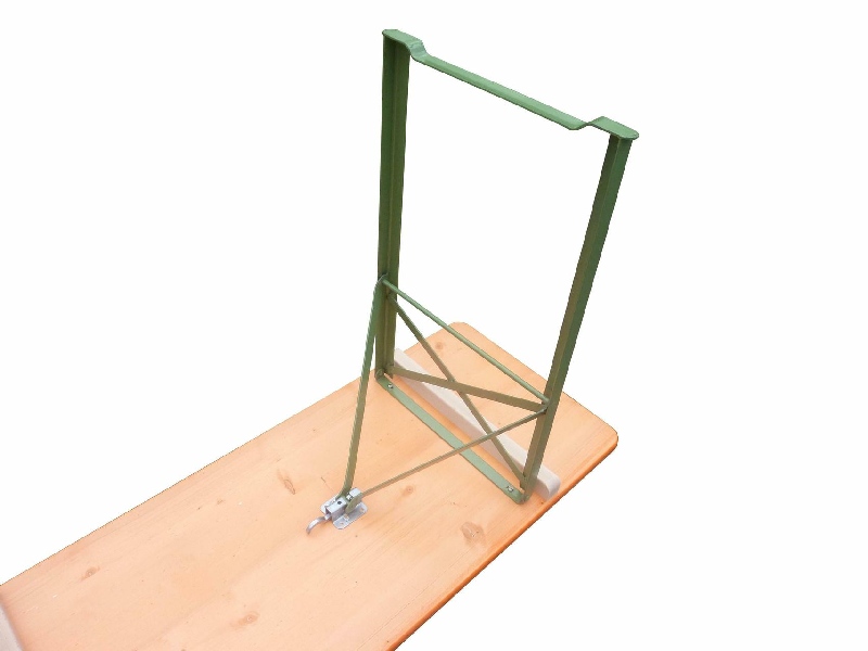 Klapptisch Ideal orange Tisch 220 x 50 cm, Gestell grün