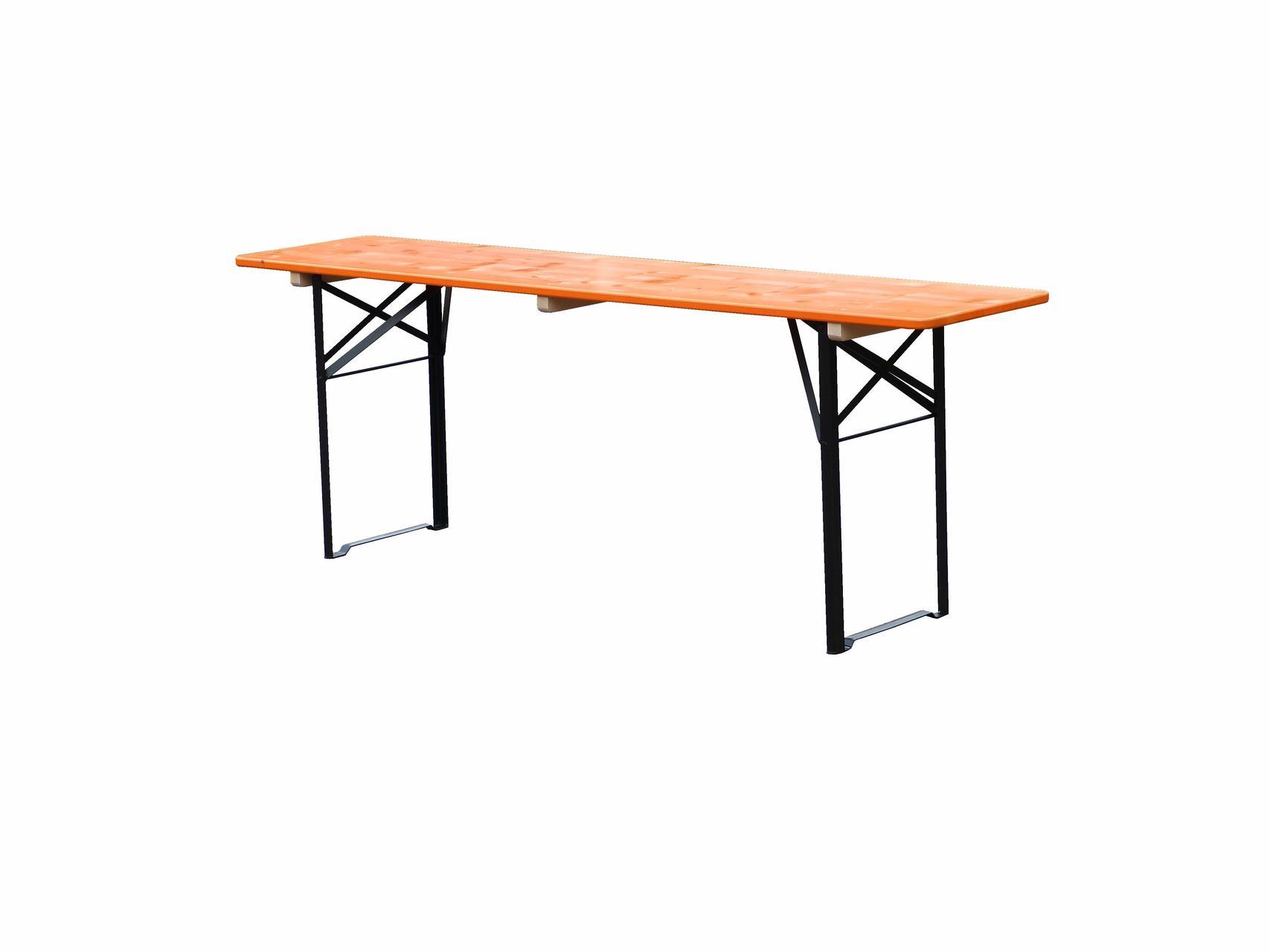 Klapptisch Ideal orange 220x50 cm, Gestell schw.