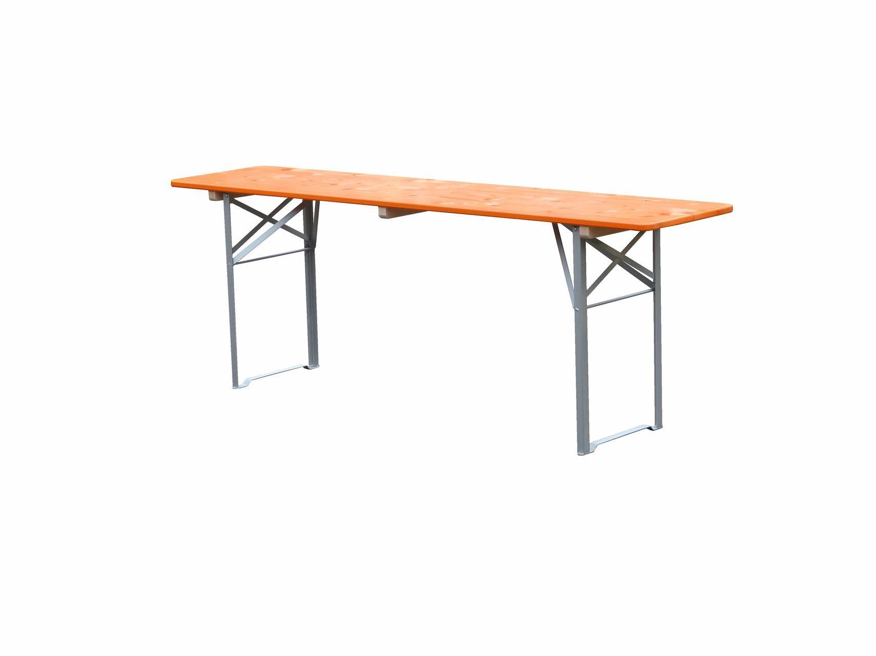 Klapptisch Ideal orange 220x50 cm, Gestell silber