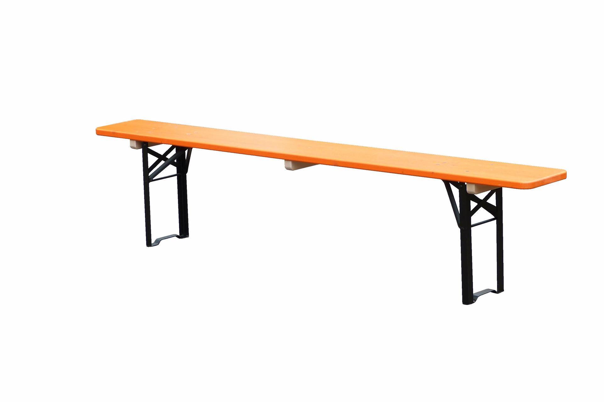 Bank Ideal orange Maß 220x27 cm, Gestell schw.