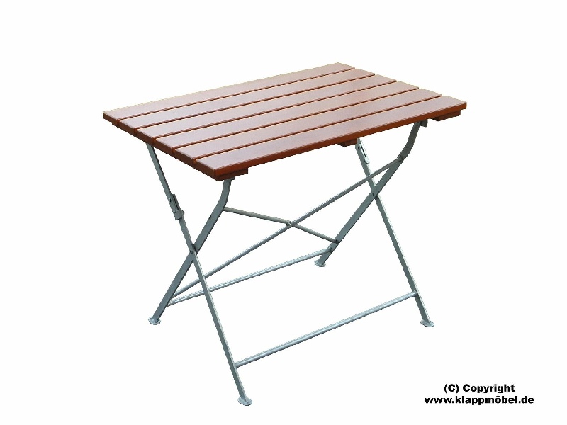 Flachstahlgartentisch verzinkt 70x70 cm teak-farbig