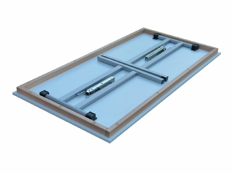 Klapptisch Dekor weiß, Silber-grau Doppel T, 110x70x74 cm