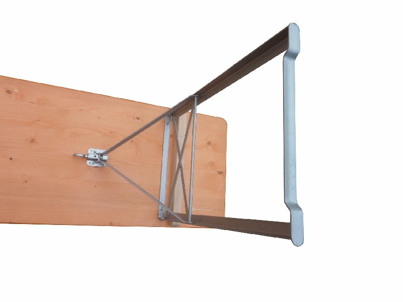 Klapptisch Ideal orange 220x50 cm, Gestell silber