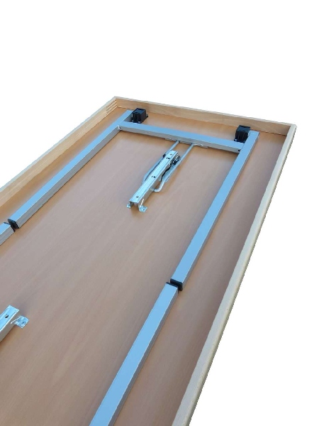 Konferenzklapptisch, 100 x 50 x 74 cm, U-Form Silber-grau