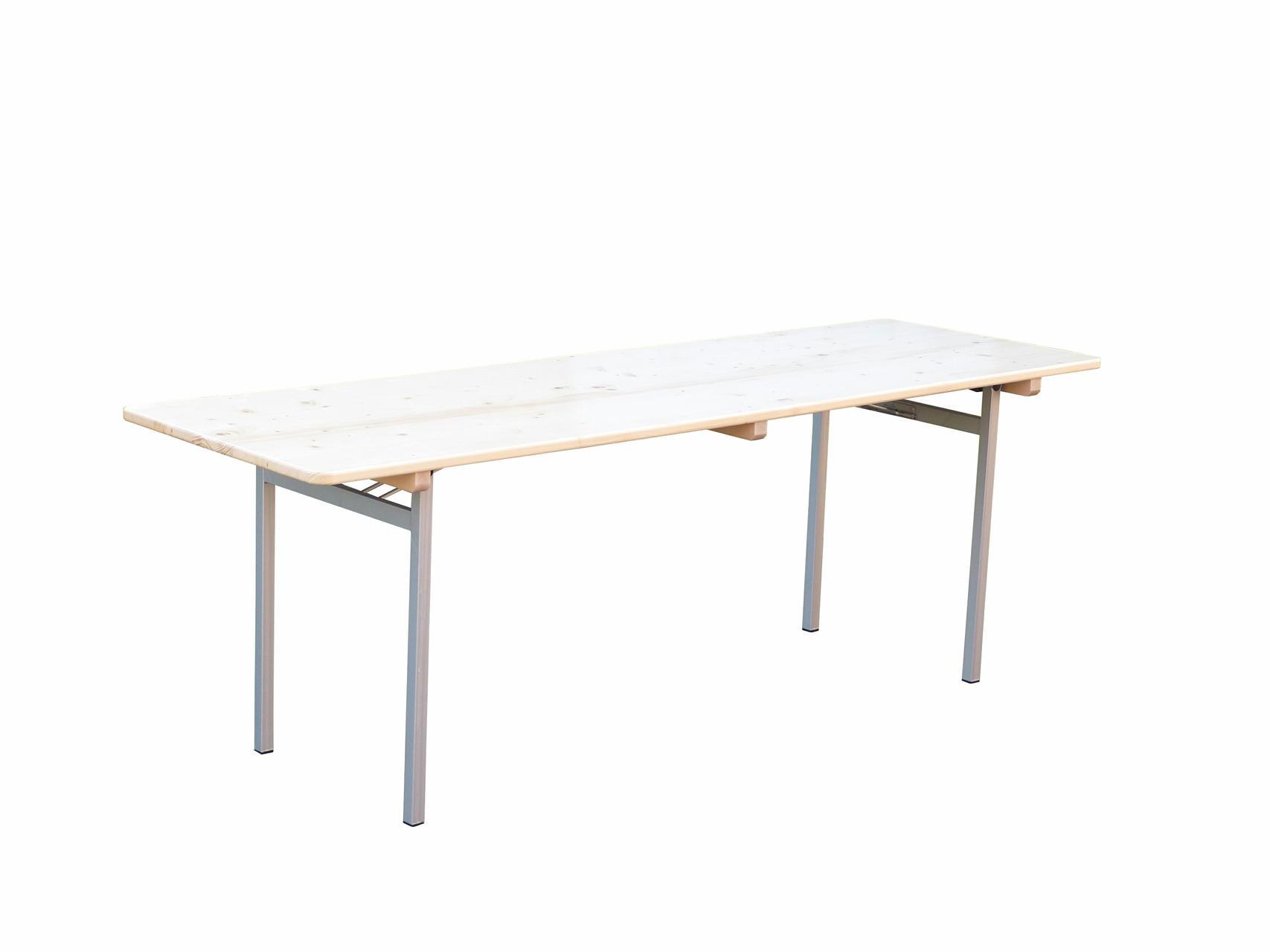 Klapptisch Slimline, 220x50x74 cm, U - Form Silber-grau