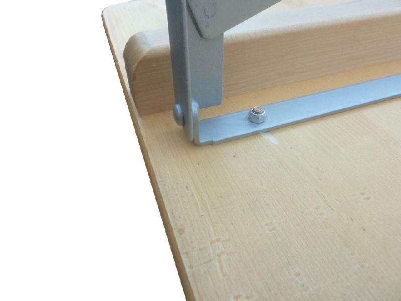 Klapptisch Standard Nussfa. lasiert 220x50cm, Gestell silber