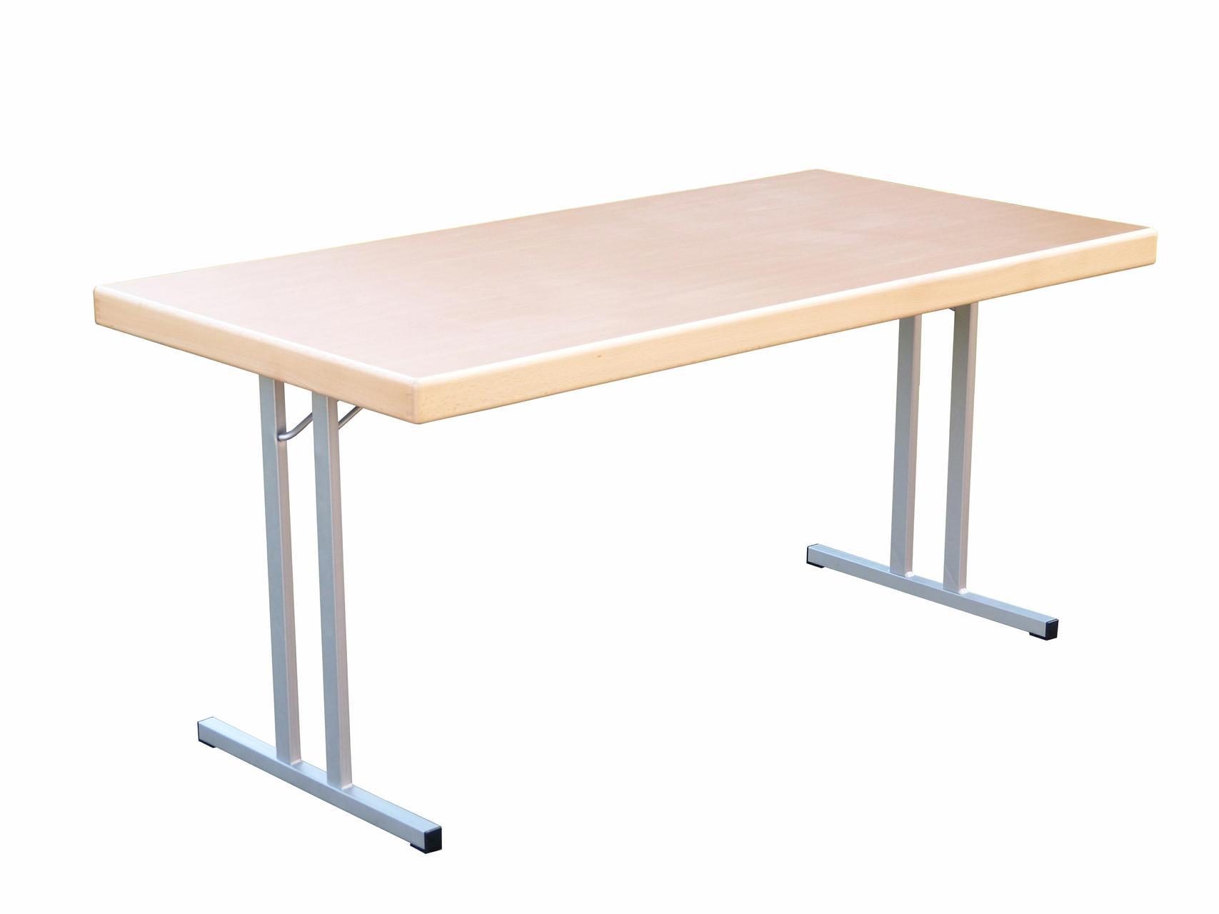 Konferenzklapptisch, 100 x 50 x 74 cm, Silber-grau Doppel T