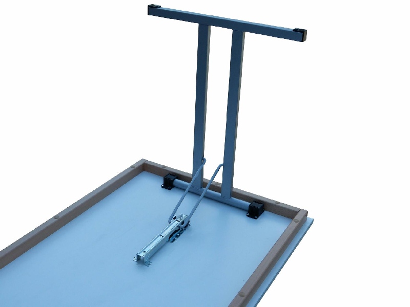 Klapptisch Dekor weiß, Silber-grau Doppel T, 110x70x74 cm