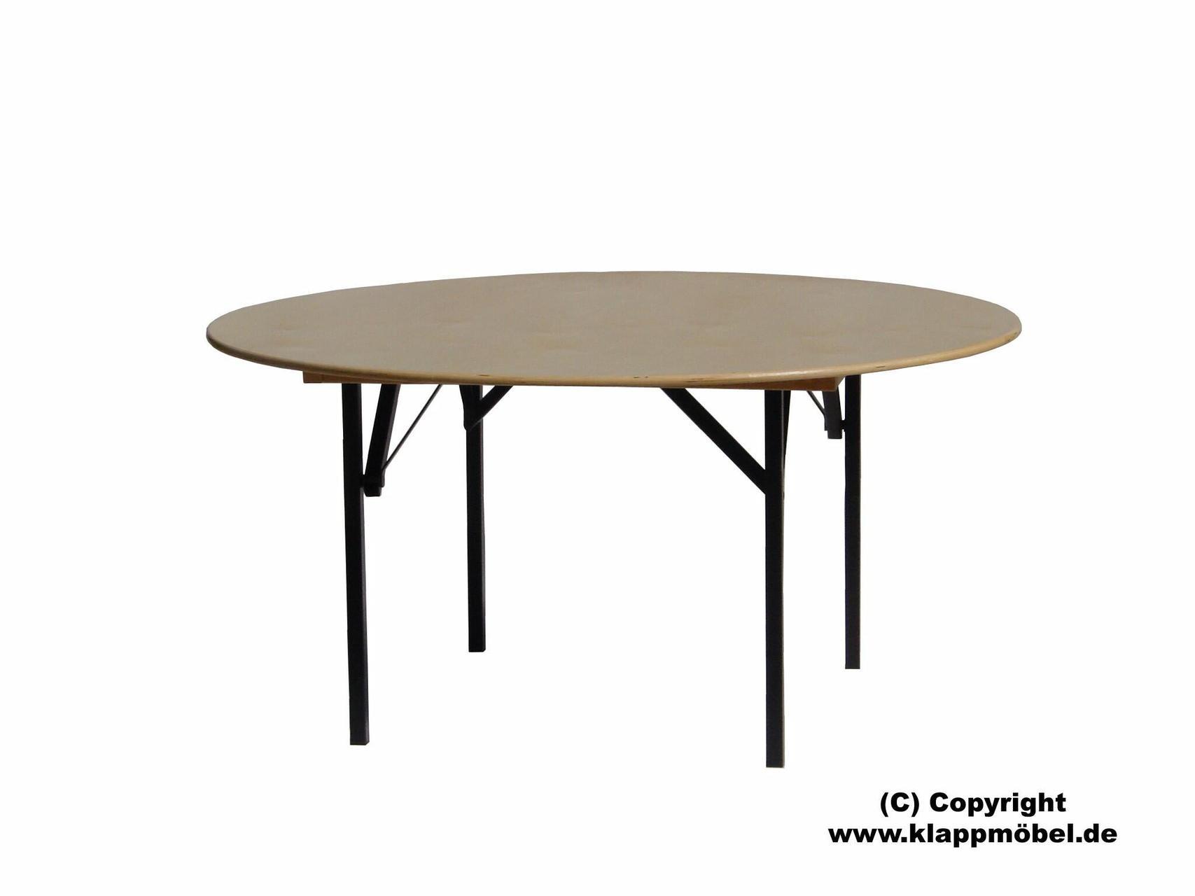 Klapptisch ø 150 cm,  Birke/Erle naturlackiert