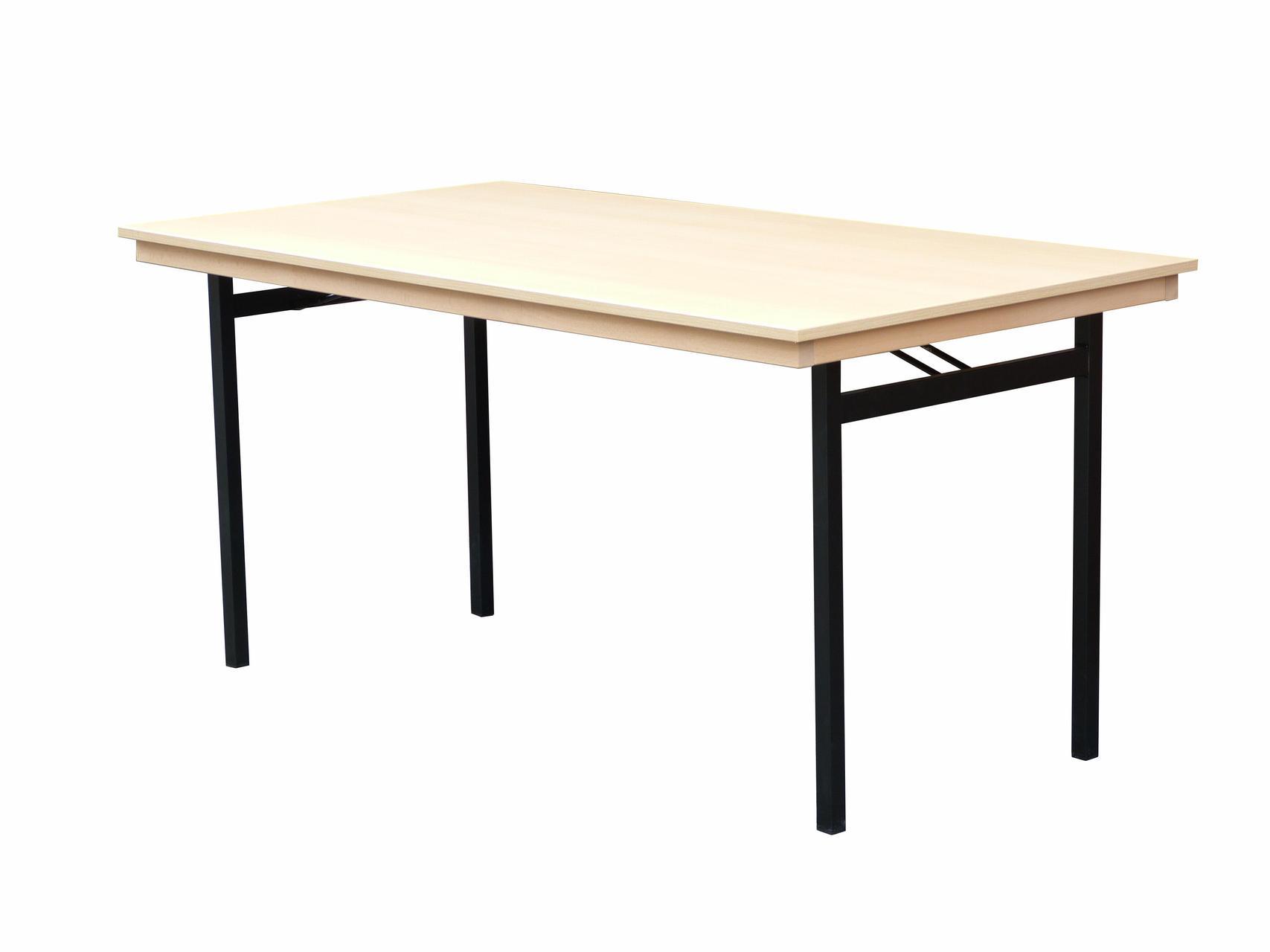 Klapptisch Dekor Buche, U-Form schwarz, 100 x 50 x 74 cm