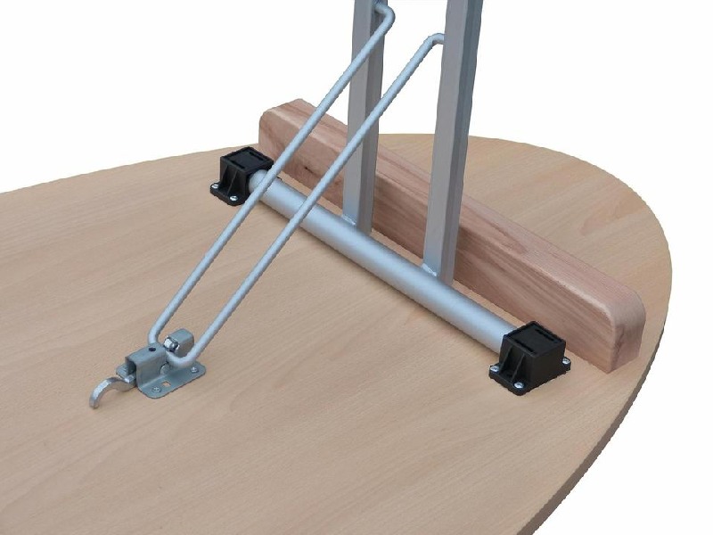 Stehtisch Longline Ellipse 180x80x110 cm, Dekor Buche, schw.