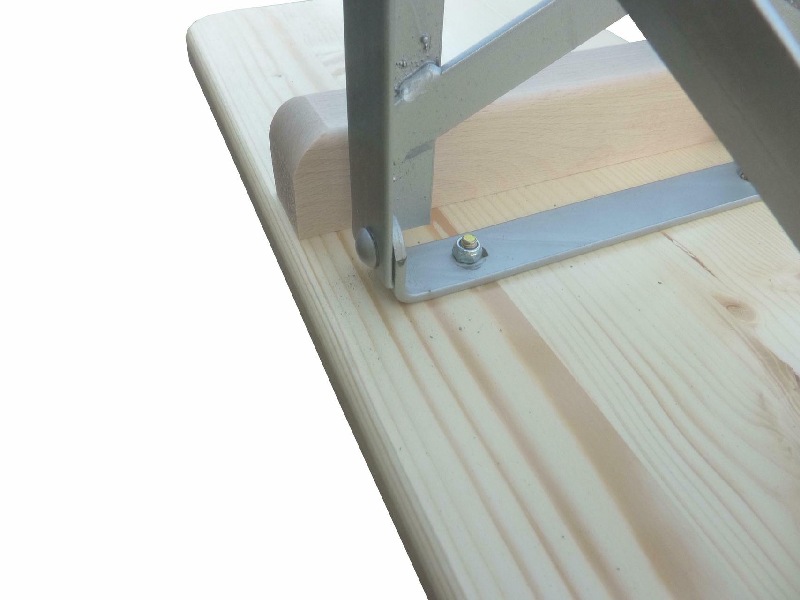 Bank Ideal naturlackiert Maß 220x27 cm, Gestell silber