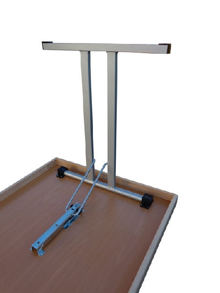 Konferenzklapptisch, 100 x 50 x 74 cm, Silber-grau Doppel T