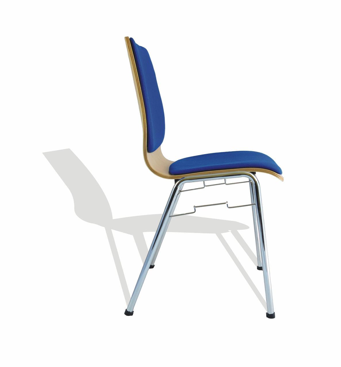 Stapelstuhl Luxor mit Polster,Sperrholzmulde eckig