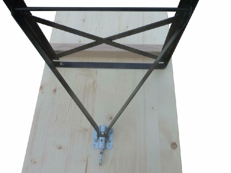 Klapptisch Ideal naturlack. 220x50 cm, Gestell schw.