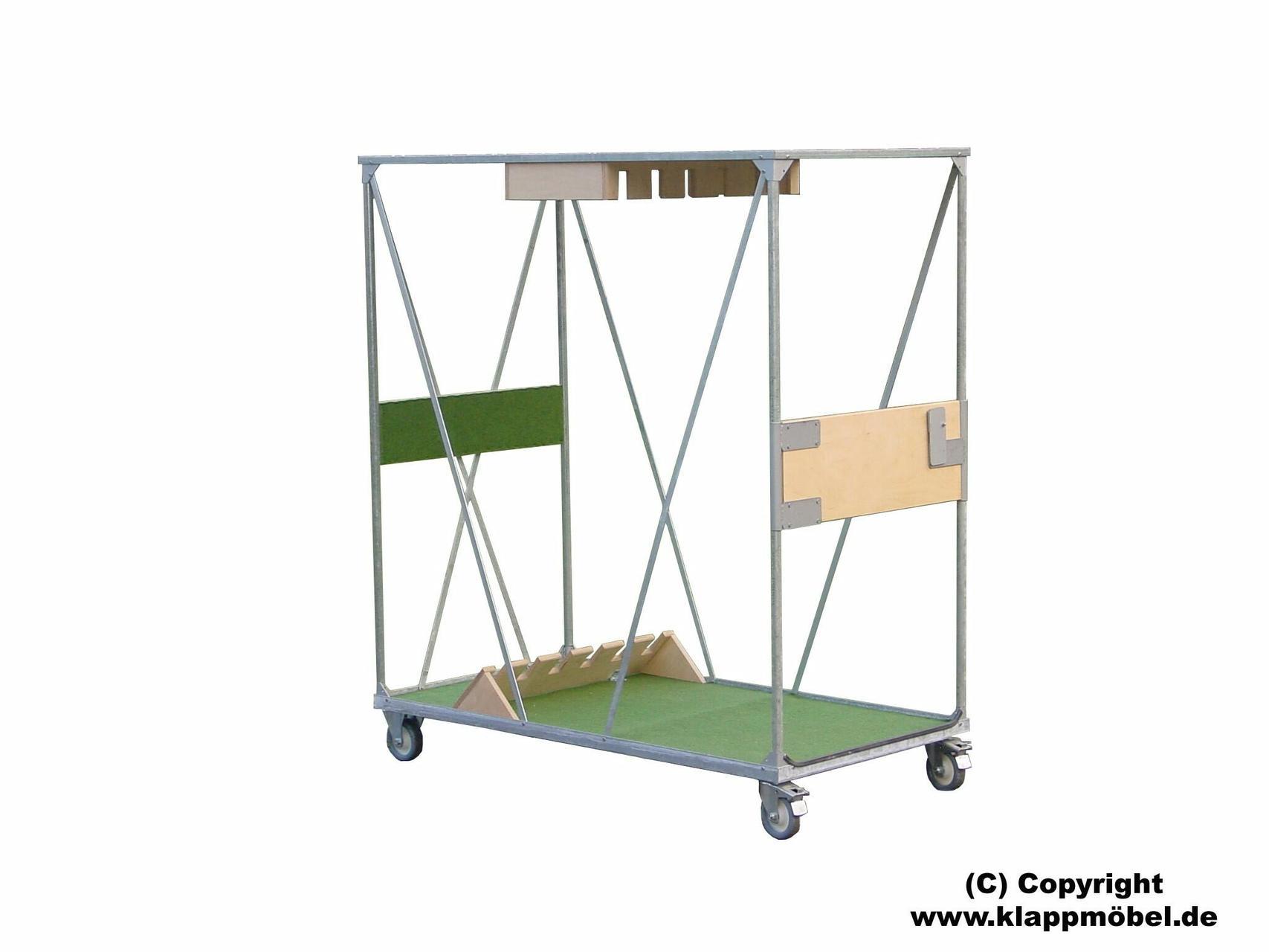 Transportwagen, verzinkt, Runde Klapptische