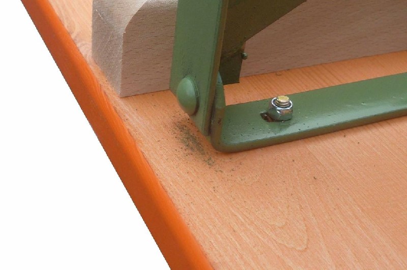 Garnitur Ideal orange Tisch 220 x 50 cm, Gestell grün