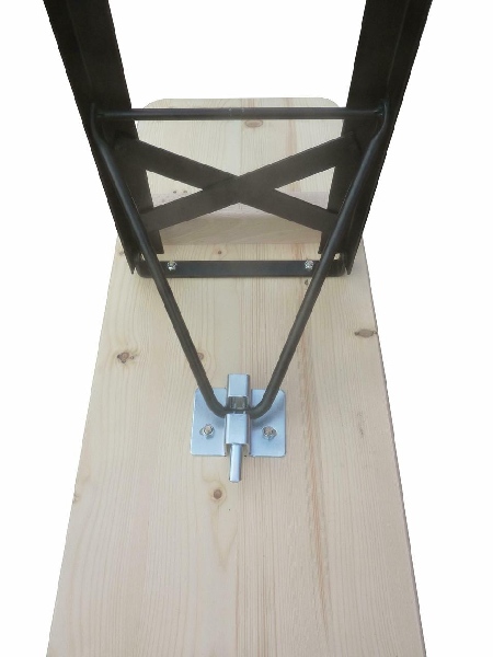 Klappbänke Standard naturlackiert 220x27 cm, Gestell schw.