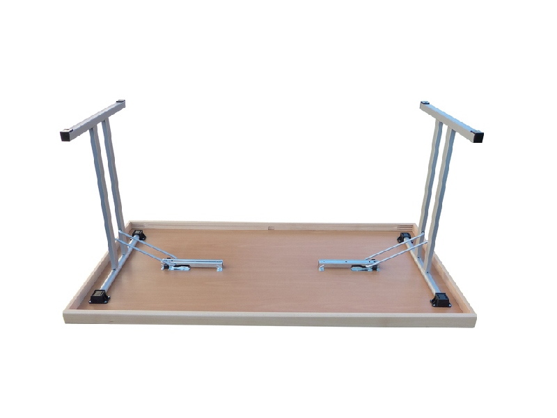 Konferenzklapptisch, 100 x 50 x 74 cm, Silber-grau Doppel T