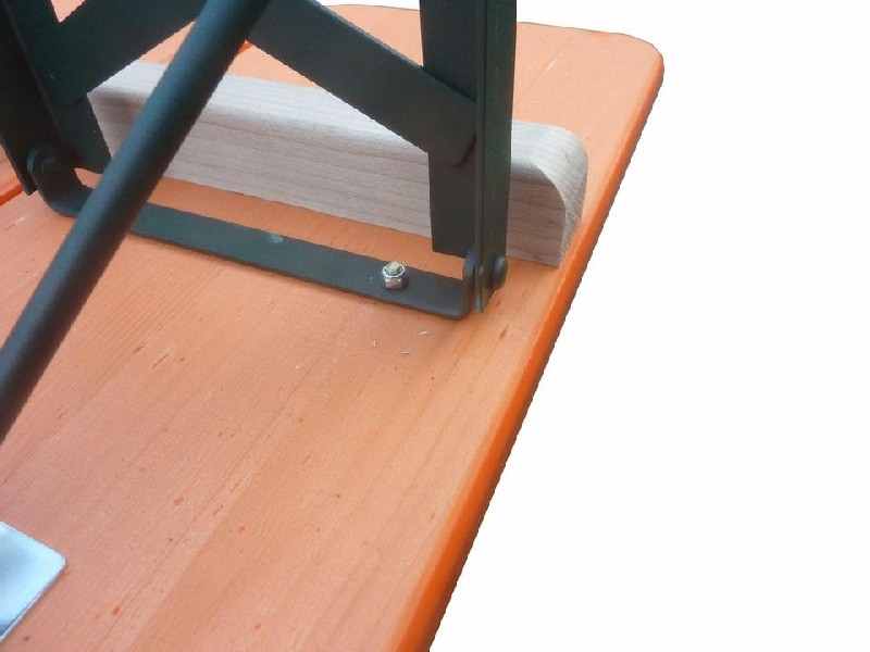 Klappbänke Standard orange 220 x 27 cm, Gestell grün