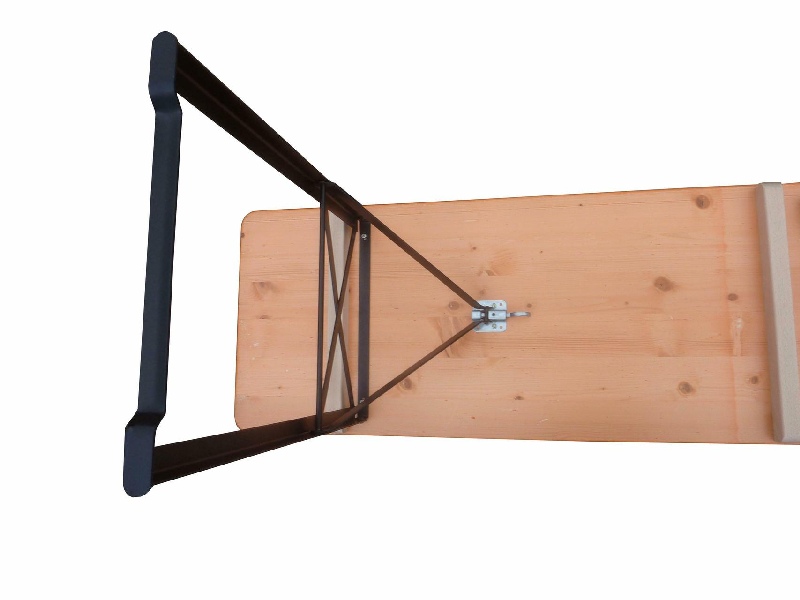 Klapptisch Ideal orange 220x50 cm, Gestell schw.