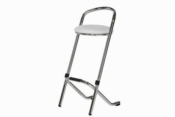 Barhocker Stapelbar verchromt, mit Kunstleder