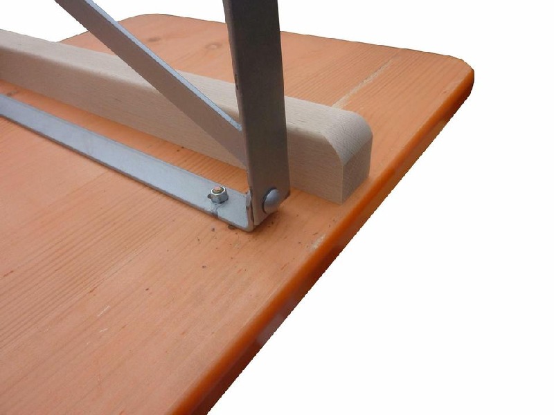 Klapptisch Ideal orange 220x50 cm, Gestell silber